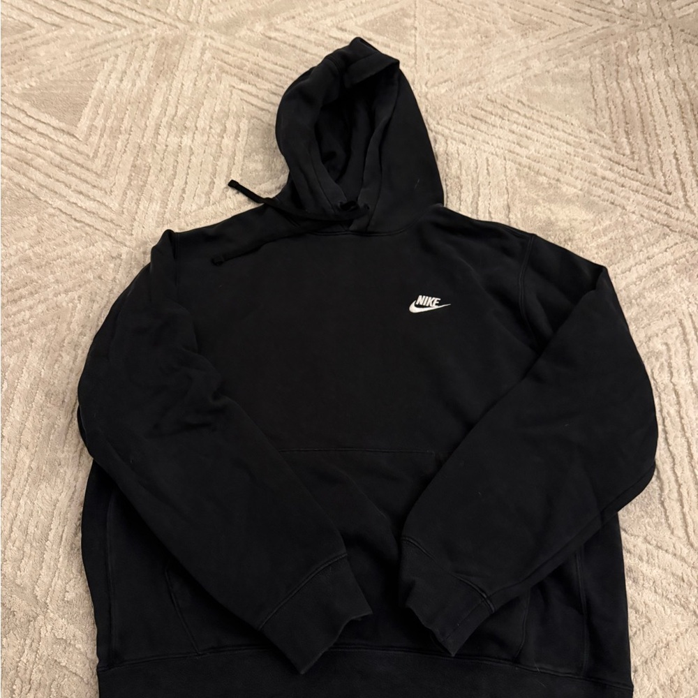 Nike Women's Black Hoodie with White Logo